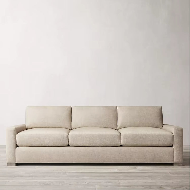 2021 Contemporary Classic Three-Seat Sofa with Wood Frame and Cushions