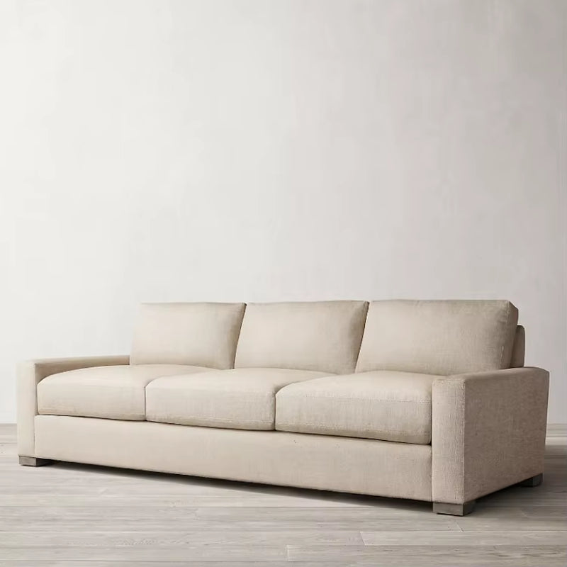 2021 Contemporary Classic Three-Seat Sofa with Wood Frame and Cushions