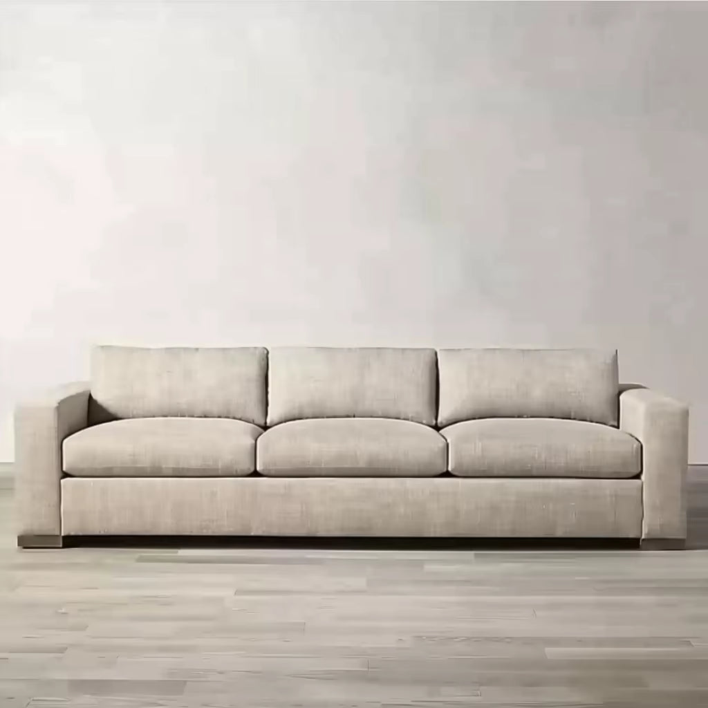 2021 Contemporary Classic Three-Seat Sofa with Wood Frame and Cushions